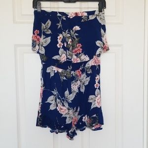 Blue Floral Romper